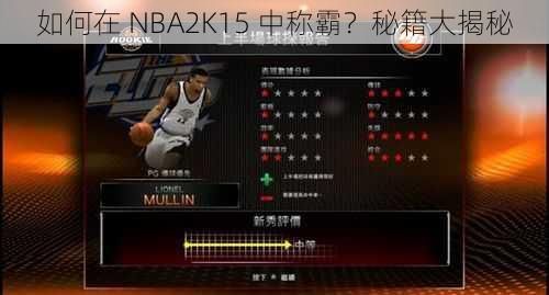 如何在 NBA2K15 中称霸？秘籍大揭秘