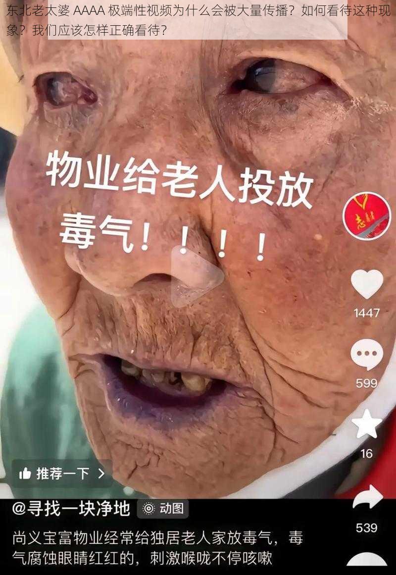 东北老太婆 AAAA 极端性视频为什么会被大量传播？如何看待这种现象？我们应该怎样正确看待？