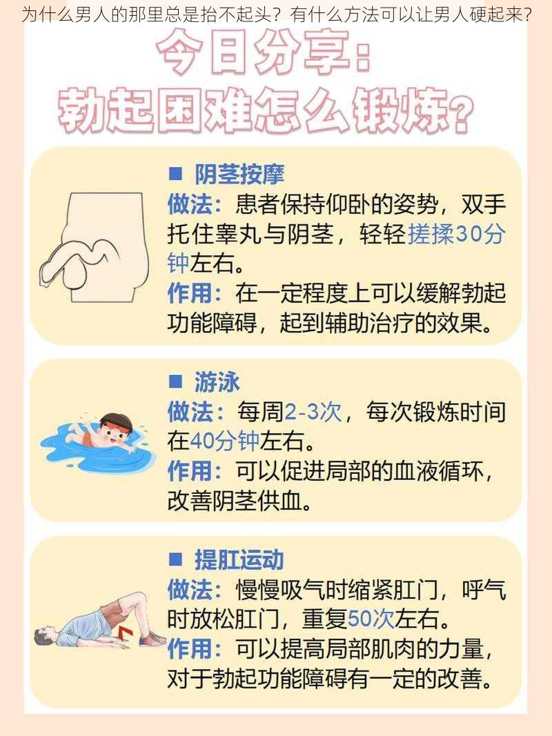 为什么男人的那里总是抬不起头？有什么方法可以让男人硬起来？