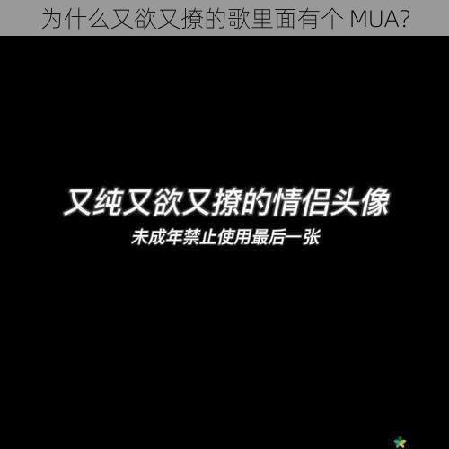 为什么又欲又撩的歌里面有个 MUA？