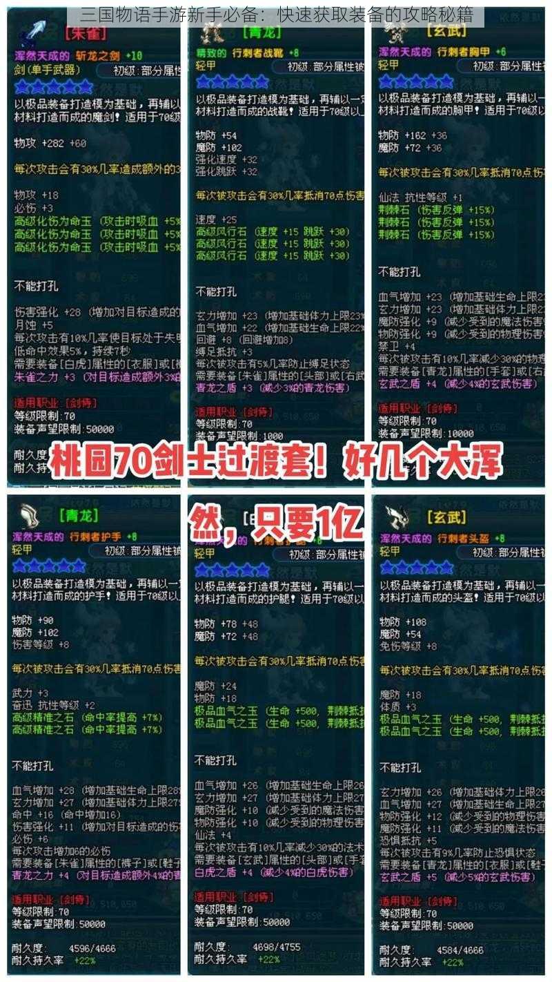 三国物语手游新手必备：快速获取装备的攻略秘籍
